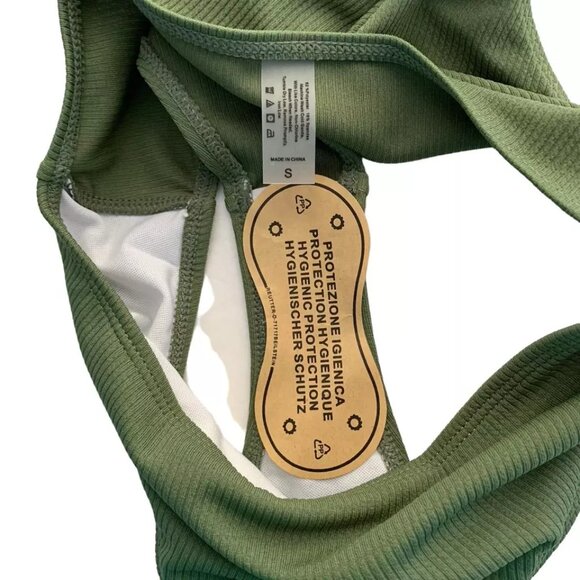 SweatyRocks One Shoulder Ribbed Bikini Set Swimsuit Size Small High Cut Bottom - Picture 6 of 6